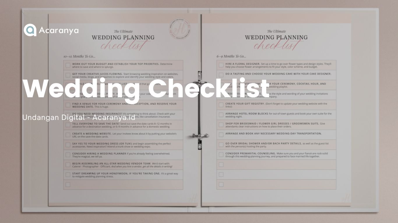 wedding checklist indonesia